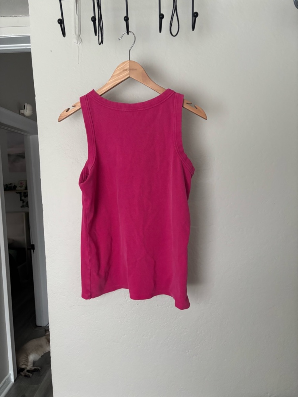 ✨3/$30✨ Warehouse One Ribbed Tank Top | Hot Pink | Size M | Good Condition - Picture 4 of 5